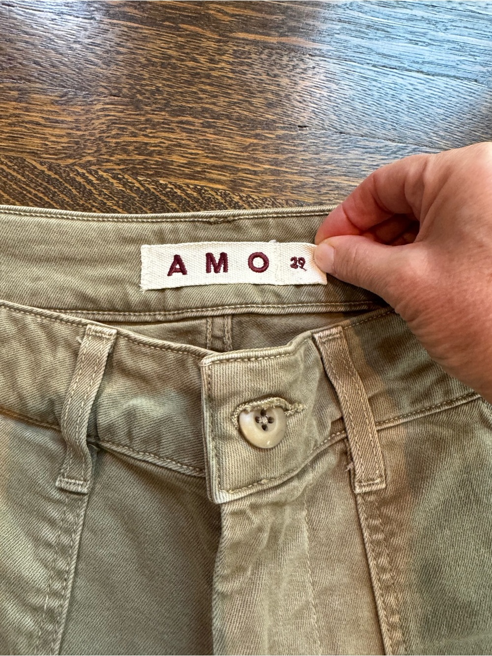 AMO Khaki Utility High-Rise Easy Army Pants